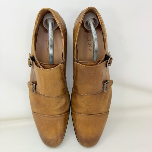 Aldo Double Monk Strap Leather Shoes Brown Men’s Size 10 main image 6